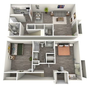 B6 - Two Bedroom / Two Bath - 1,314 Sq. Ft.*